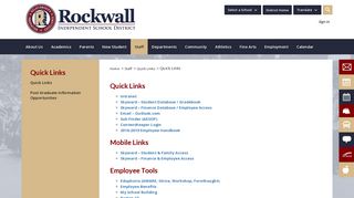 Quick Links / Quick Links - Rockwall ISD