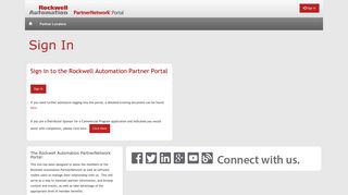 Sign In · Rockwell Automation PartnerNetwork Portal