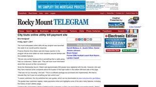 City touts online utility bill payment site - Rocky Mount Telegram