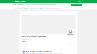 Rocky Mount Energy Resources - 135 Utility updates | Nextdoor