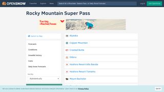 Rocky Mountain Super Pass Snow Forecast & Ski Report | OpenSnow