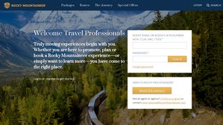 I have an existing Agent account - | Rocky Mountaineer