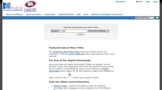 Millennium Web Catalog - Rodman Public Library