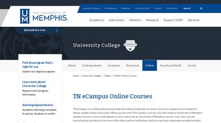 RODP Online Courses - University College - The University of Memphis