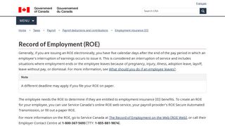Record of Employment (ROE) - Canada.ca