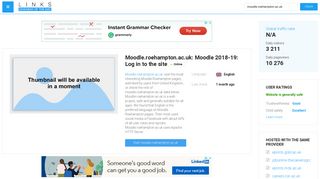 Visit Moodle.roehampton.ac.uk - Moodle 2018-19: Log in to the site.