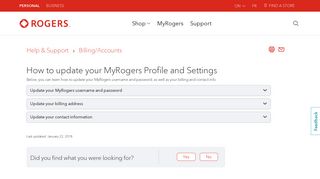 Updating your MyRogers profile & settings - Rogers