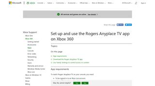 Rogers Anyplace TV on Xbox 360 - Xbox Support