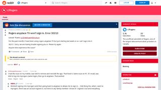 Rogers anyplace TV won't sign in. Error 30213 : Rogers - Reddit