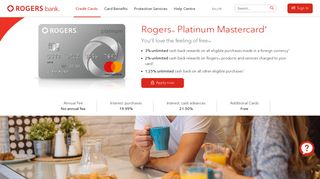 Rogers Mastercard | Cash back rewards, no annual fee | Rogers Bank