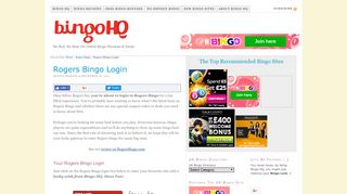 Rogers Bingo Login - UK Bingo HQ