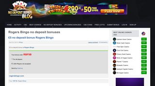 Rogers Bingo no deposit bonus codes - Casino Bonus