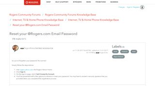 Reset your @Rogers.com Email Password - Rogers Community