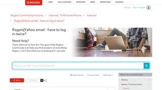 Rogers|Yahoo email - have to log in twice? - Rogers Community