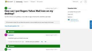 How can I put Rogers Yahoo Mail icon on my desktop? - Microsoft ...