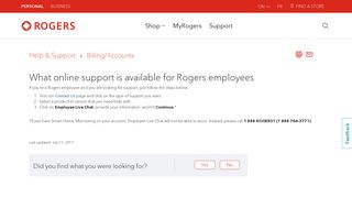 Support for Rogers employees - Rogers