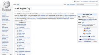 2018 Rogers Cup - Wikipedia