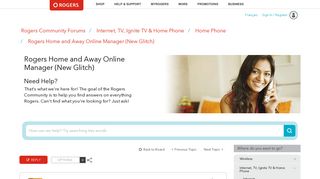 Rogers Home and Away Online Manager (New Glitch) - Rogers ...