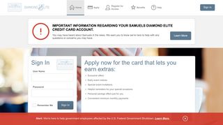 Samuels Diamond Elite Credit Card - Manage your account - Comenity