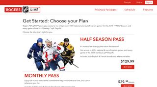 Rogers NHL LIVE™ – Package Selection