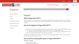 Support help from the experts of Rogers NHL LIVE