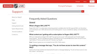 All of your FAQ about Rogers NHL LIVE
