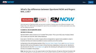Differences between Sportsnet NOW and Rogers NHL LIVE