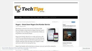 Rogers – Shuts Down Rogers One Number Service | Tech Tips and ...