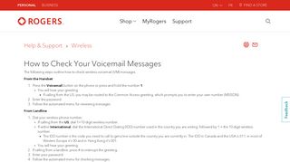 Check Voicemail | How To Access Voicemail Messages - Rogers