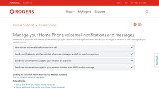Manage your Home Phone voicemail notifications and ... - Rogers
