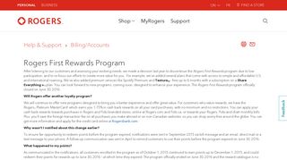 Rogers First Rewards Program - Rogers