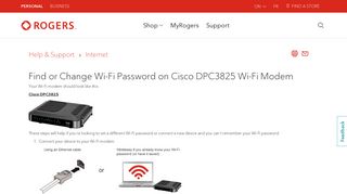Find or Change Wi-Fi Password on Cisco DPC3825 Wi-Fi ... - Rogers