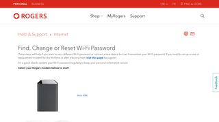 Find, Change or Reset Wi-Fi Password - Rogers