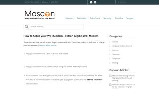 Mascon | How to Setup your WiFi Modem - Hitron Gigabit WiFi Modem ...