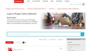 Login to Rogers Yahoo Webmail - Rogers Community