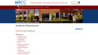 Academic Departments | RCC