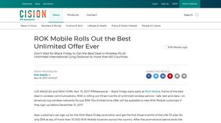 ROK Mobile Rolls Out the Best Unlimited Offer Ever - PR Newswire