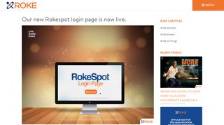 Our new Rokespot login page is now live. - ROKE Telkom