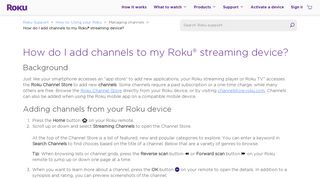 How to add channels to your Roku® streaming device | Official Roku ...
