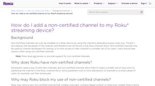 How to add a non-certified channel to your Roku® streaming device ...