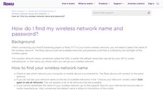 How to find your wireless network name and password | Official Roku ...