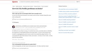 How to fix Netflix problems on Roku - Quora