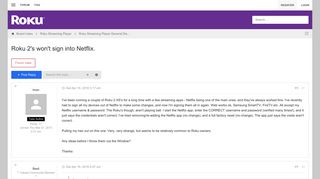 Roku 2's won't sign into Netflix. - Roku Forums