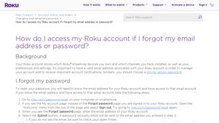 How do I access my Roku account if I forgot my email address or ...