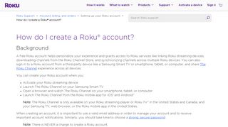 How do I create a Roku® account? | Official Roku Support
