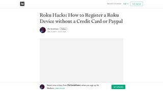 Roku Hacks: How to Register a Roku Device without a Credit Card ...