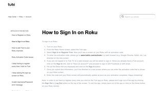 How to Sign In on Roku – Help Center
