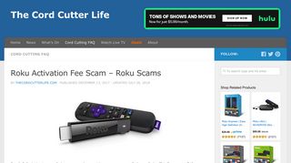 Roku Activation Fee Scam - Roku Scams – The Cord Cutter Life