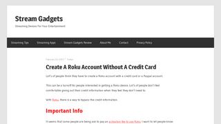 Create A Roku Account Without A Credit Card | Stream Gadgets
