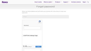 Roku | Forgot password